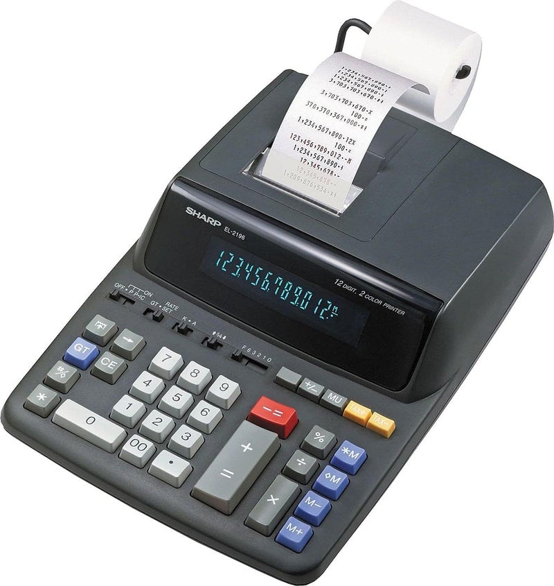 SHARP EL2196BL EL2196BL Two-Color Printing Calculator Black/Red Print 3.7 Lines/Sec - Image 2